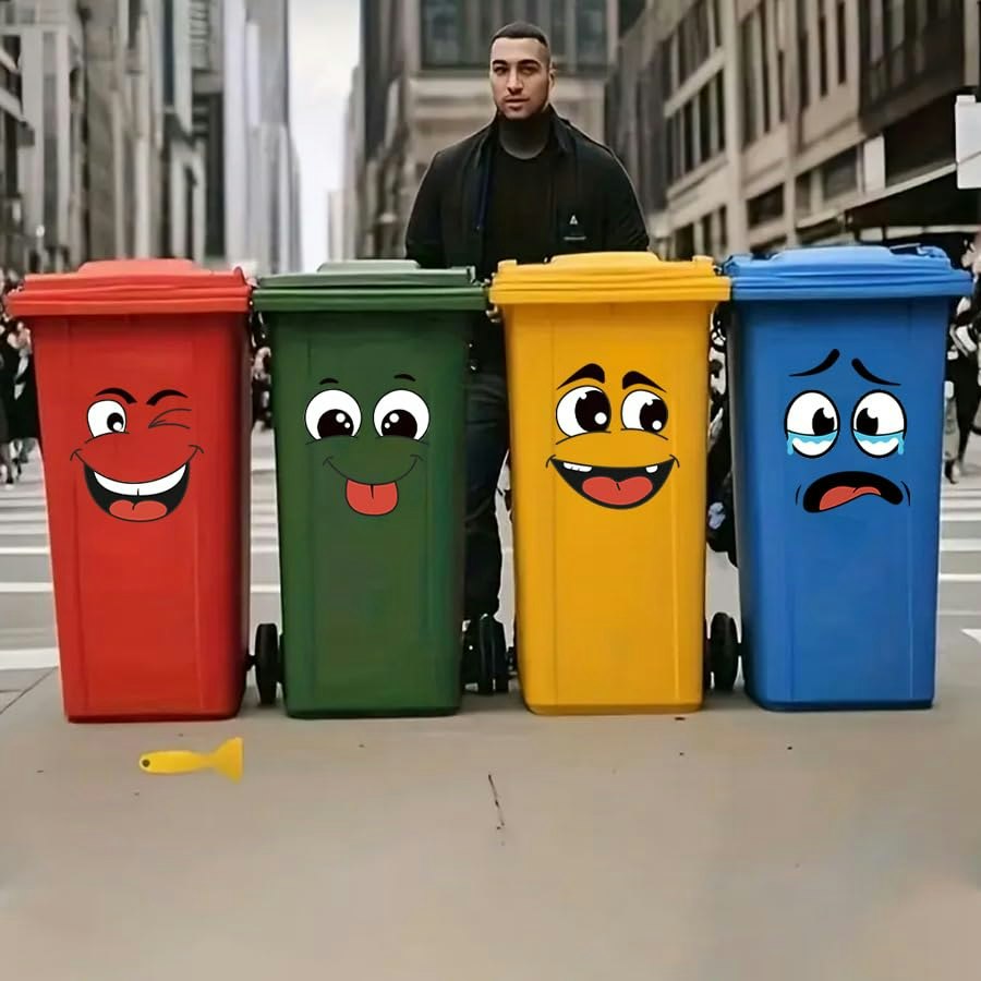 Cartoon Face Sticker Decal 4-Pack: 69 cents