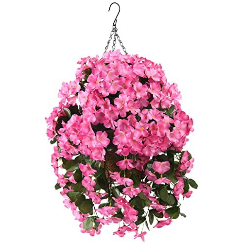Inqcmy Artificial Begonias with Hanging Basket: $31.99 Inqcmy Artificial Begonias with Hanging Basket: $31.99