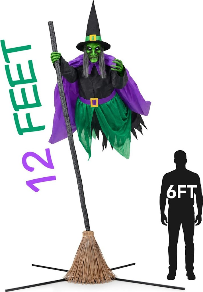 12-Foot Animated Hovering Witch Halloween Decoration: $98