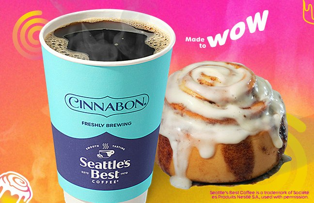 Small Coffee at Cinnabon: Free Small Coffee at Cinnabon: Free