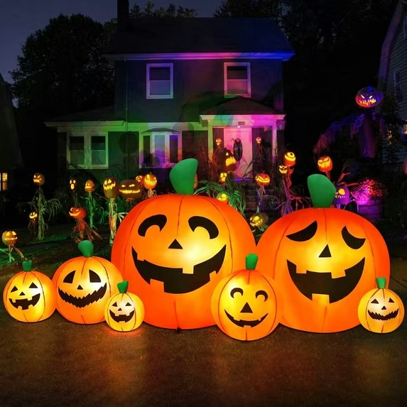 Yexmas 8-Foot Halloween Inflatable LED 7-Pumpkin Outdoor Decor  : $35.89 