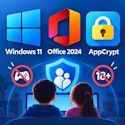 Kid-Ready PC Bundle: Windows 11 Pro + Office 2024 Pro + AppCrypt for $25 + digital download