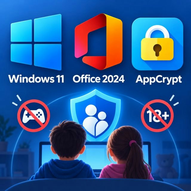Kid-Ready PC Bundle: Windows 11 Pro + Office 2024 Pro + AppCrypt: $24.99 Kid-Ready PC Bundle: Windows 11 Pro + Office 2024 Pro + AppCrypt: $24.99
