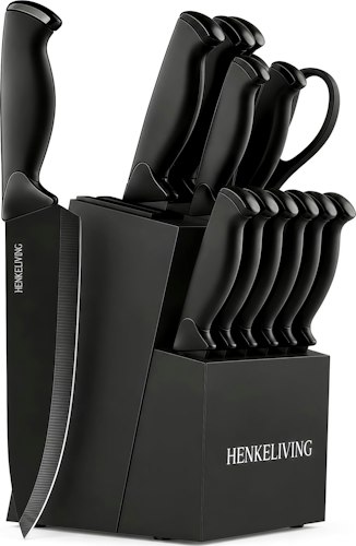 Henkeliving 14-Piece Kitchen Knife Block Set for $28 + free shipping