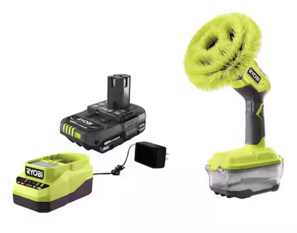 Ryobi One+ 18V Cordless Vortex Power/Electric Scrubber Kit w/ Battery & Charger: $79