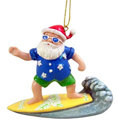 3 1/2-Inch Surfing Santa Claus Christmas Ornament: $11.88