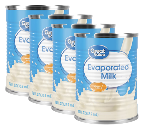 Great Value Evaporated Milk 12-oz. Can 4-Pack for $4 + free shipping w/ $35