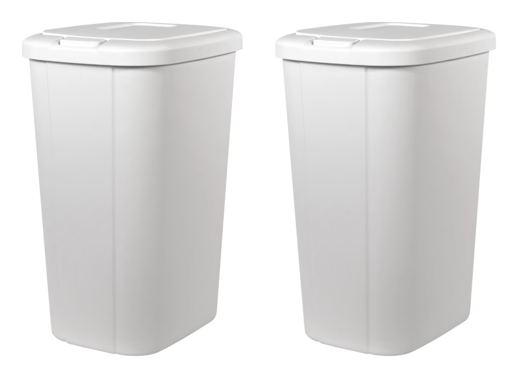 Hefty 13.3-Gallon Kitchen Touch Top Trash Can 2-Pack: $17