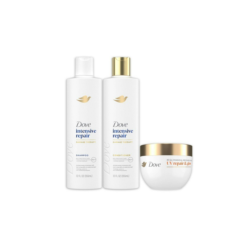 Dove Intensive Repair Shampoo and Conditioner Set with UV Repair & Glow Hair Mask 2-Pack: $17.94