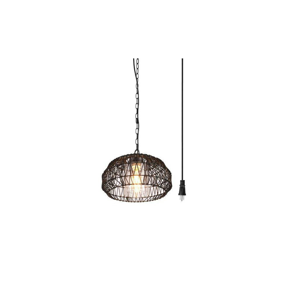 Novogratz x Globe Diego 1-Light Woven Fabric Outdoor Plug-In Pendant Light: $129.99 Novogratz x Globe Diego 1-Light Woven Fabric Outdoor Plug-In Pendant Light: $129.99