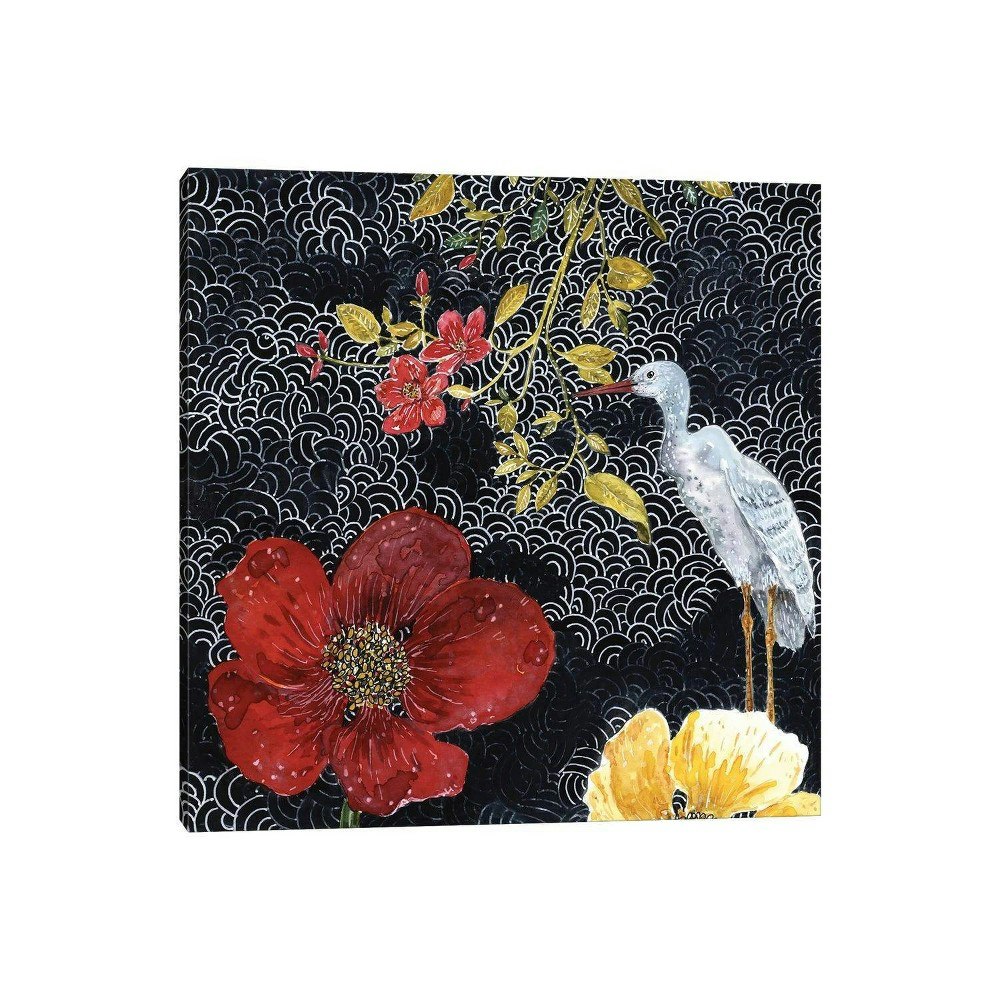 Heron with Red Flower by Miri Eshet 37" x 37" Wall Canvas: $218.99 Heron with Red Flower by Miri Eshet 37" x 37" Wall Canvas: $218.99