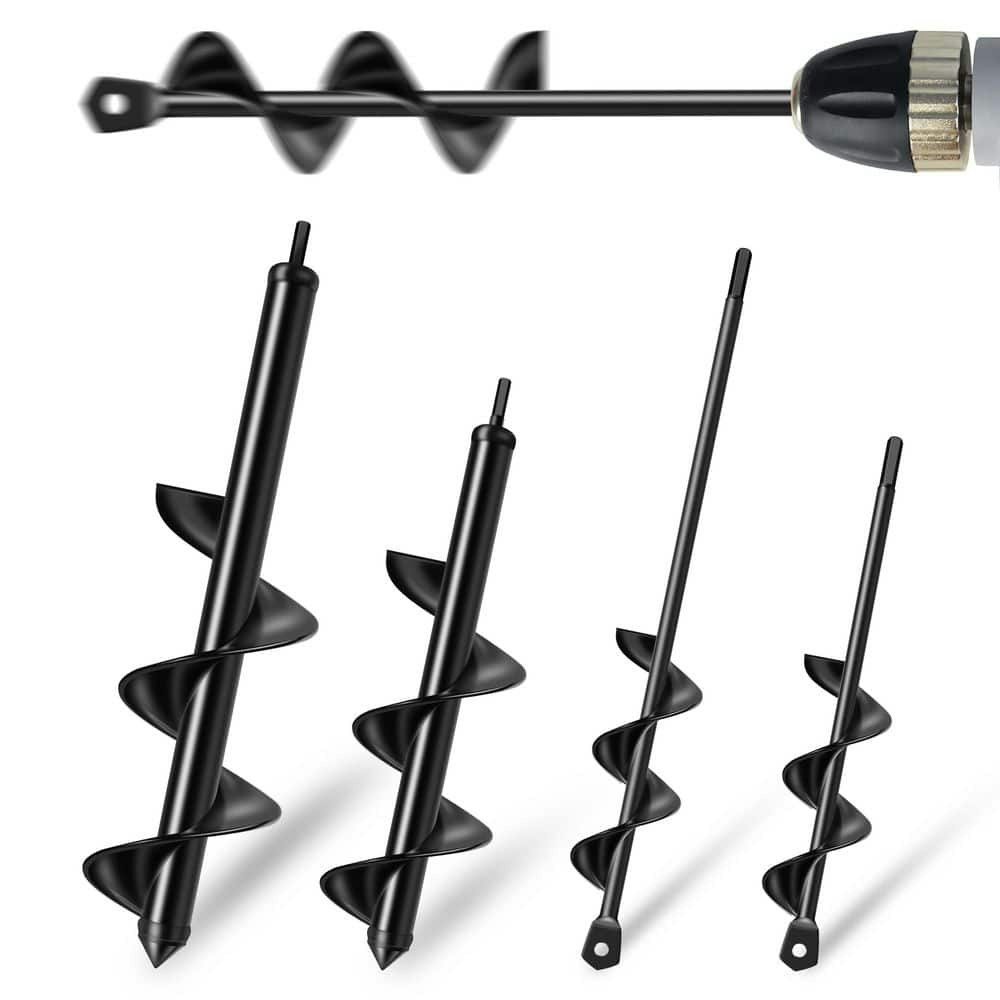 Garden Heavy-Duty Steel Auger Drill Bit 4-Piece Set: $29.99
