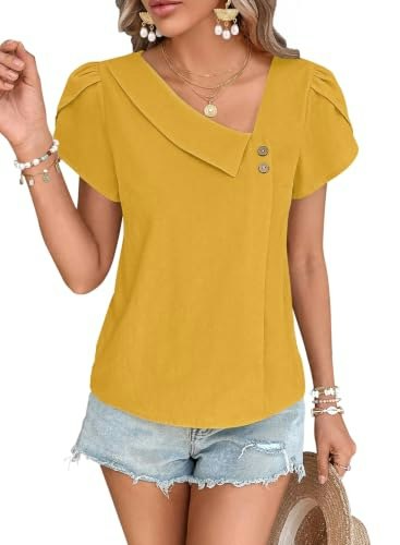 Falechay Women's Tulip Sleeve Blouse: $22.07 Falechay Women's Tulip Sleeve Blouse: $22.07
