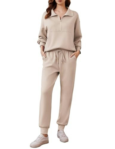 Pinspark Women's Long Sleeve Half Zip Jogger Set: $37.98 Pinspark Women's Long Sleeve Half Zip Jogger Set: $37.98