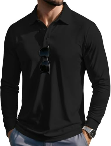 Asyjumpd Men's Dry Fit Long Sleeve Golf Polo Shirt: $12.74 Asyjumpd Men's Dry Fit Long Sleeve Golf Polo Shirt: $12.74