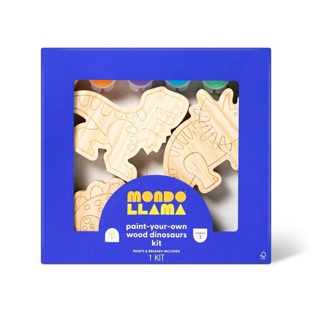 Mondo Llama Paint-Your-Own Wood Dinosaur Set 3-Pack: $5 Mondo Llama Paint-Your-Own Wood Dinosaur Set 3-Pack: $5