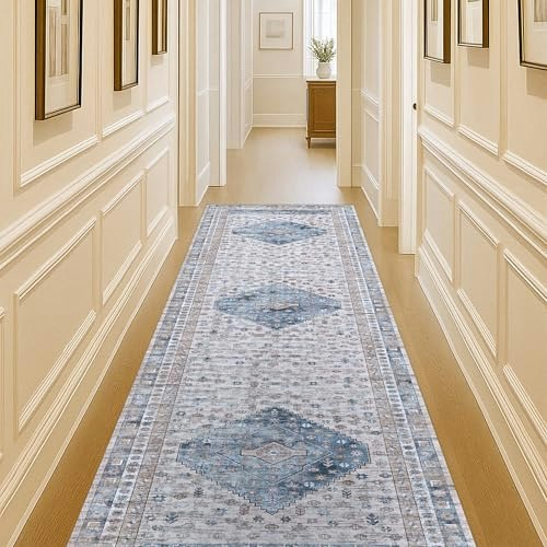 Distressed 2'5" x 9'8" Washable Runner Rug: $47.59