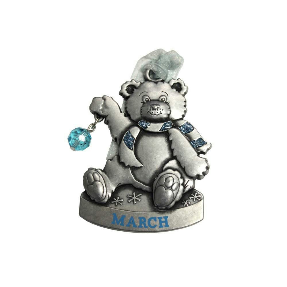 Gloria Duchin March Birthstone Teddy Bear Ornament: $9.99