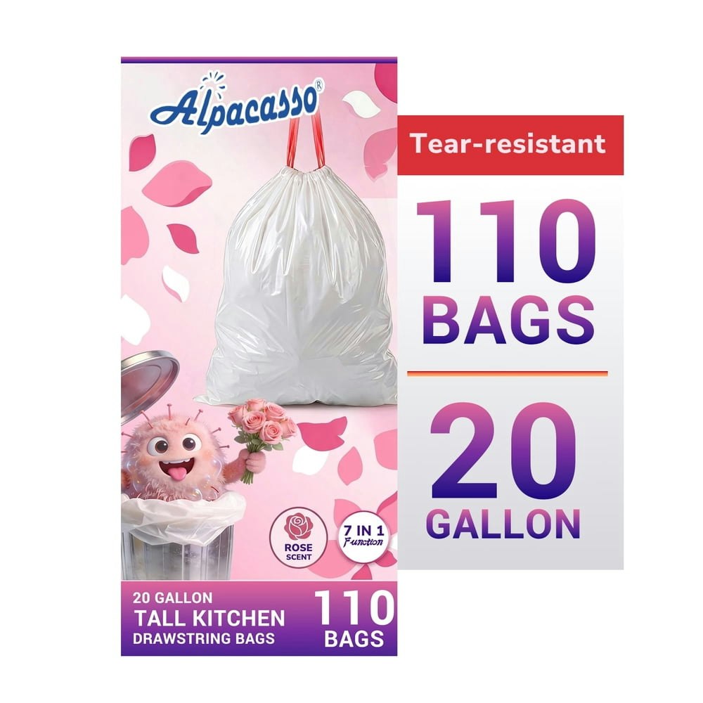20-Gallon Rose Scented Trash Bags 110-Count: $18.29