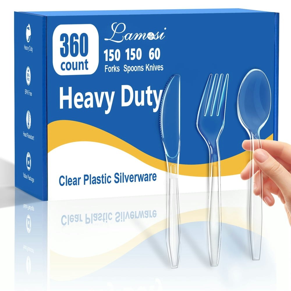 Lamosi 360-Count Heavy Duty Plastic Cutlery Set: $21.92 Lamosi 360-Count Heavy Duty Plastic Cutlery Set: $21.92