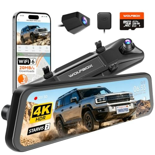 Wolfbox G900 12-inch 4K Mirror Dash Cam: $269.99 Wolfbox G900 12-inch 4K Mirror Dash Cam: $269.99