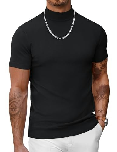 Coofandy Men's Mock Turtleneck Short Sleeve Sweater: $14.23 Coofandy Men's Mock Turtleneck Short Sleeve Sweater: $14.23