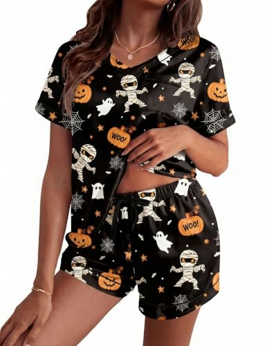 Ekouaer Women's Short Sleeve Satin Pajama Set: $18.99 Ekouaer Women's Short Sleeve Satin Pajama Set: $18.99