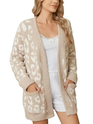 Snuggle Sac Women's Leopard Cardigan Sweater: $29.96 Snuggle Sac Women's Leopard Cardigan Sweater: $29.96