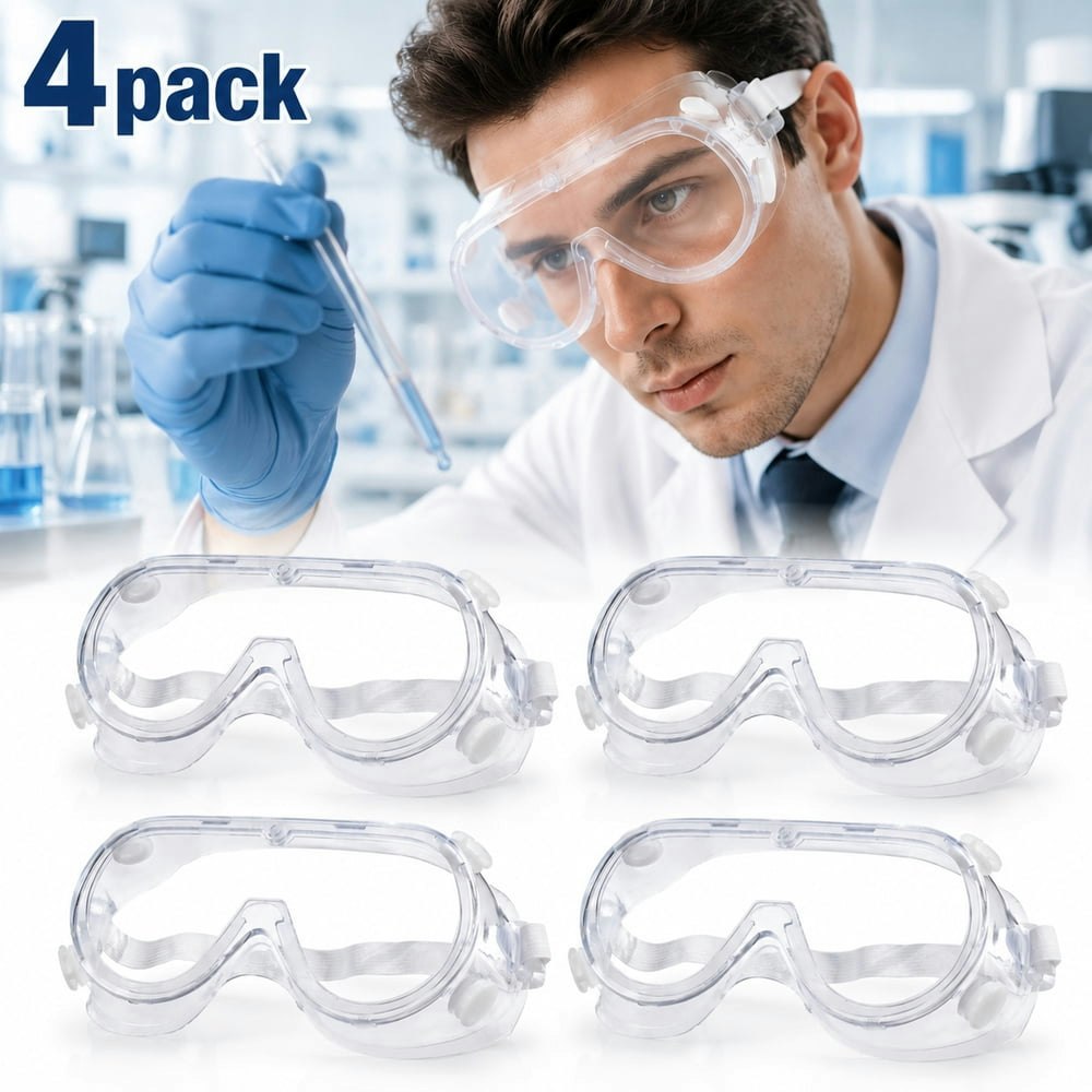 Protective Safety Goggles 4-Pack: $13.29 Protective Safety Goggles 4-Pack: $13.29