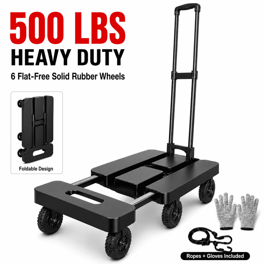 Icreopro 500-lb. 6-Wheel Folding Stair-Climbing Hand Truck: $37.99 Icreopro 500-lb. 6-Wheel Folding Stair-Climbing Hand Truck: $37.99