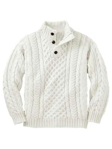 Makkrom Boys' Mock Neck Cable Knitted Sweater: $31.99
