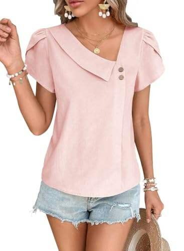 Falechay Women's Petal Sleeve Blouse: $22.07 Falechay Women's Petal Sleeve Blouse: $22.07