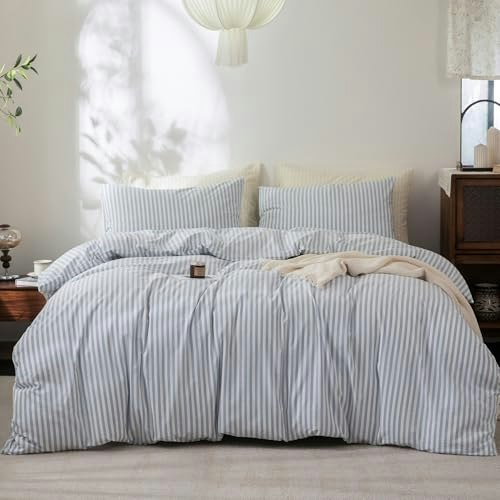 Fossa Striped Washed Cotton Duvet Cover Set: $84.99 Fossa Striped Washed Cotton Duvet Cover Set: $84.99