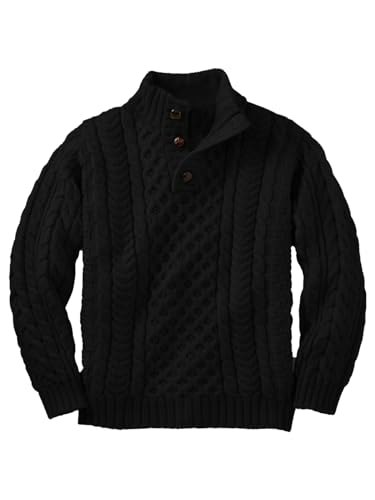 Makkrom Boys Mock Neck Cable Knit Pullover Sweater: $31.99