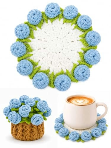 Kqjs Crochet Flower Bouquet Coasters 2-Pack: $16.14 Kqjs Crochet Flower Bouquet Coasters 2-Pack: $16.14