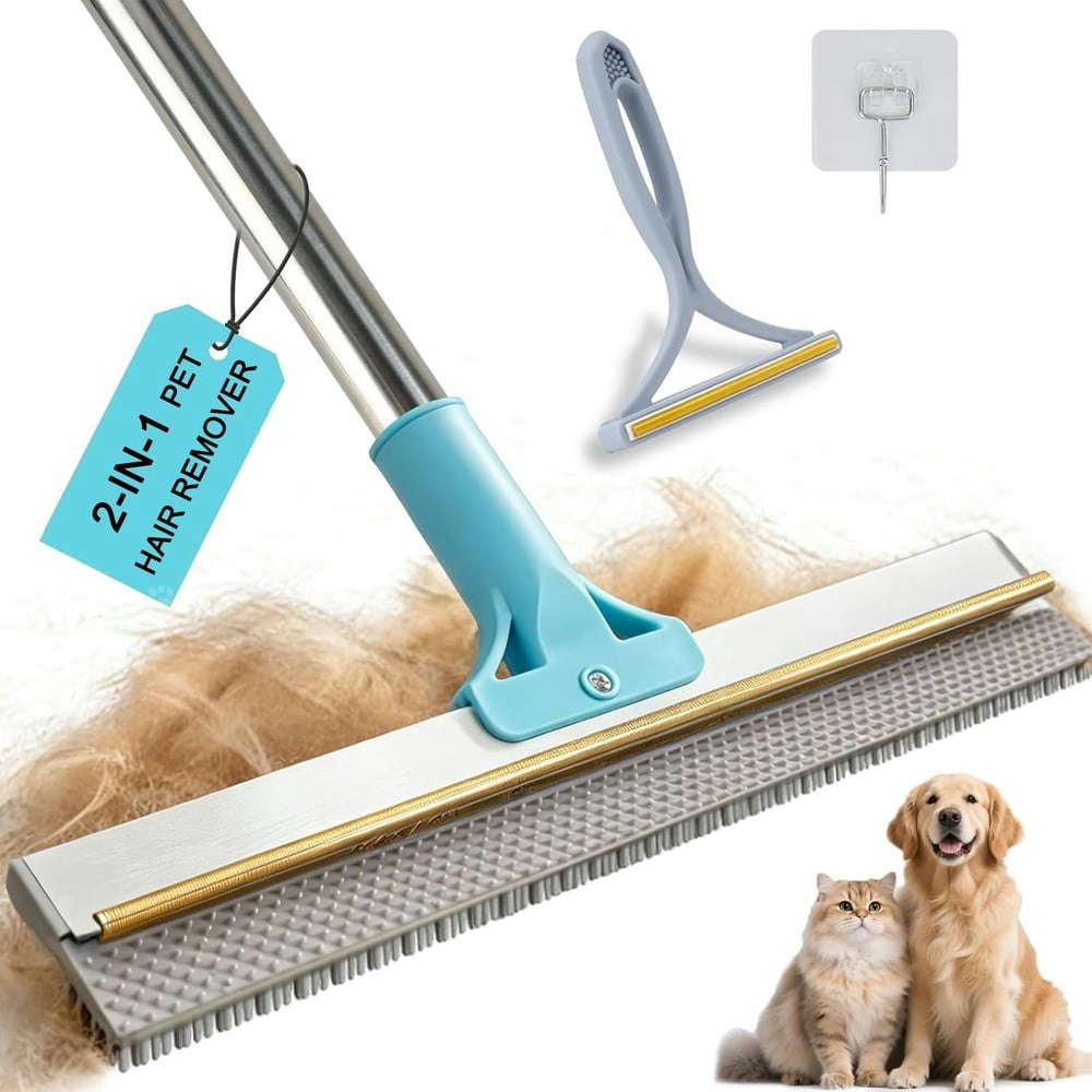 JFengqi 54-Inch Carpet Rake and Pet Hair Remover: $19.49