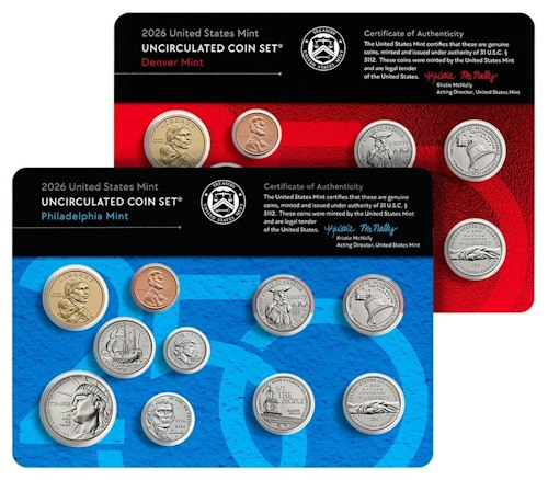 2026 U.S. Mint Uncirculated 20-Coin Mint Set for $220 + free shipping