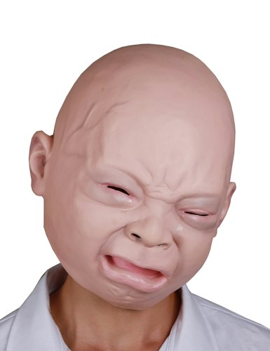 LarpGears Latex Cry Baby Full Head Halloween Mask for $10 + free shipping w/ Prime