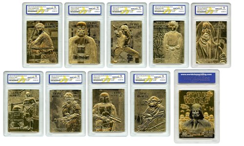 1996 Star Wars Darth Vader Edition 23k Gold Card Complete Set of 9 (Graded Gem-Mint 10) for $90 + free shipping