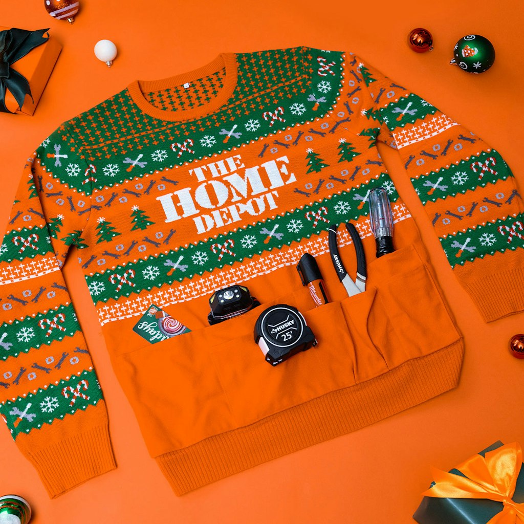 Upcoming: Home Depot Holiday Sweater w/ Tools and $50 Gift Card: $30 on October 1 Upcoming: Home Depot Holiday Sweater w/ Tools and $50 Gift Card: $30 on October 1