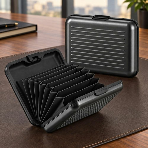 Aluminum RFID Blocking Credit Card Holder: 51 cents + free shipping w/ $25