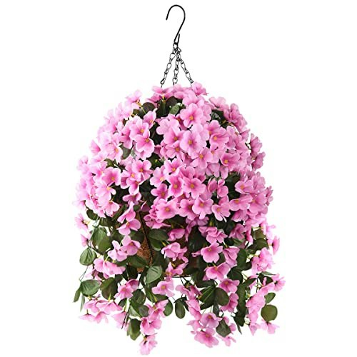 Inqcmy Artificial Hanging Begonia Flowers with Basket: $56.68 Inqcmy Artificial Hanging Begonia Flowers with Basket: $56.68