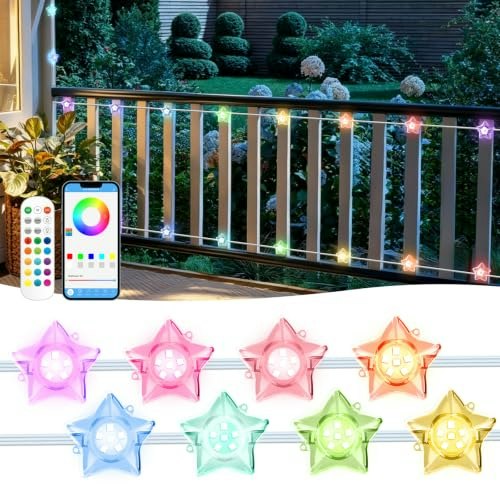 Smart 50-Foot RGB Color Changing Outdoor String Lights: $14.99