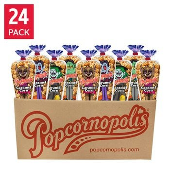 Popcornopolis Halloween Monster Caramel Corn Mini Cones, 24-Count: $30
