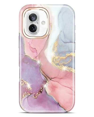 Jiaxiufen iPhone 16 Marble Glitter TPU Case: $14.99 Jiaxiufen iPhone 16 Marble Glitter TPU Case: $14.99