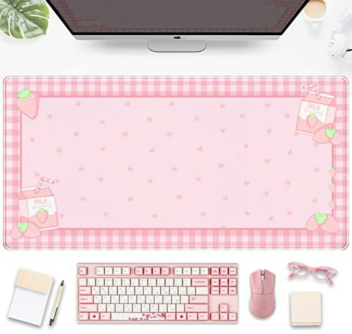 31.5"x15.75" Strawberry Milk Gaming Desk Pad: $18.99 31.5"x15.75" Strawberry Milk Gaming Desk Pad: $18.99