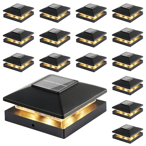 Solar Post Cap Lights 16-Pack for $50 + free shipping