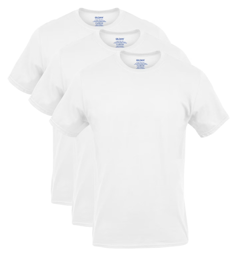 Gildan Men's Cotton Stretch Crewneck Undershirt 3-Pack (S or M only) for $6 + free shipping w/ $35