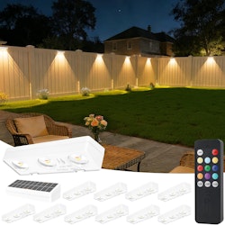 Solar Fence Lights 12-Pack w/ Remote Control for $64 + free shipping