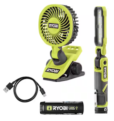 Ryobi USB Rechargeable Inspection Flashlight Kit w/ Clamp Fan for $40 + free shipping